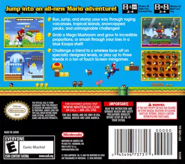 New Super Mario Bros. (USA) (Demo) (Kiosk) box cover back